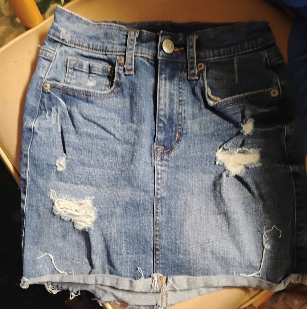 Aeropostale Ripped Blue Mini Skirt  size 00